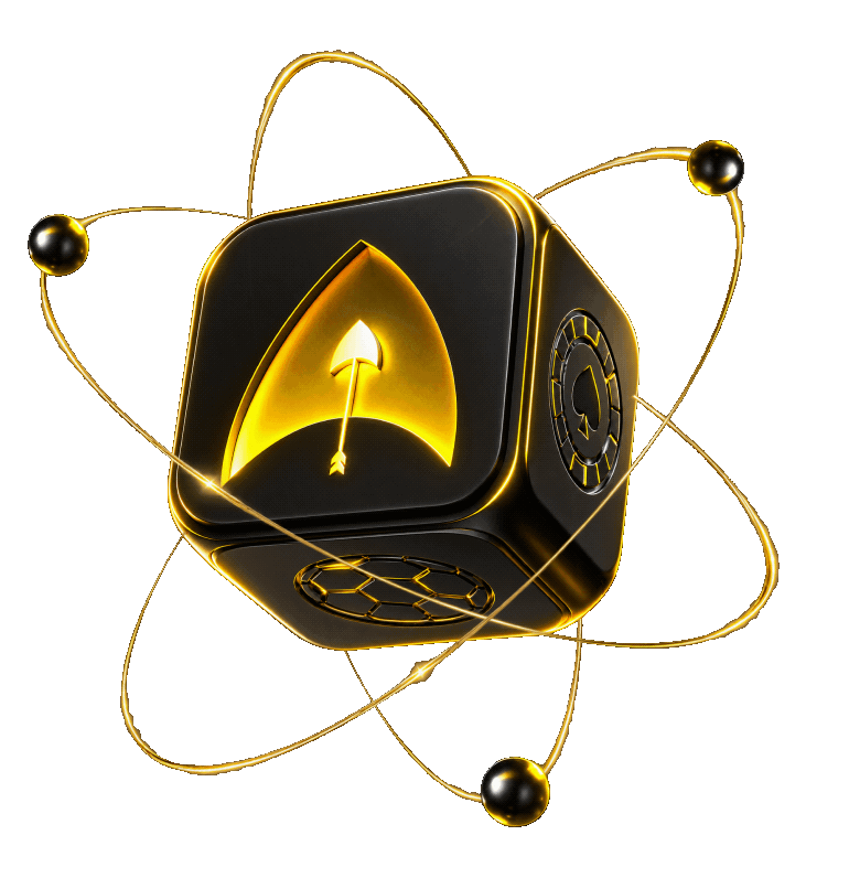 Pinaka.games orbiting cube emblem